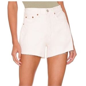 RE/DONE Originals Cutoff Ultra High Rise White Denim The Short Jean Shorts 28
